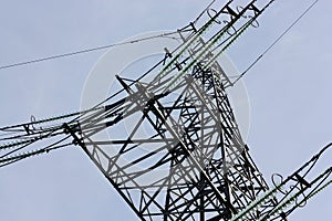 Electrical tower on a background of the sky