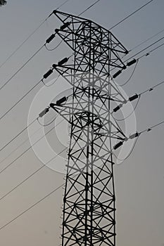 Electrical Tower and cables in the morning