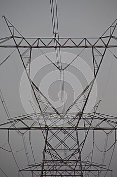 Electrical tower closeup vertical