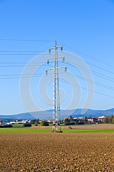 electrical tower in field