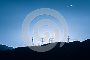Electrical tower on the hill