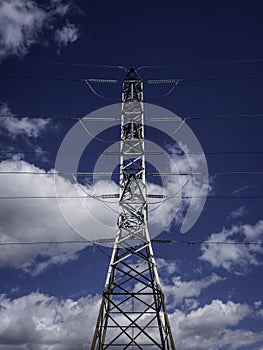 Electrical tower and power lines