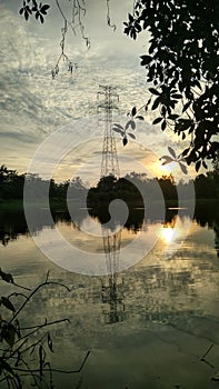Electrical Tower Reflection