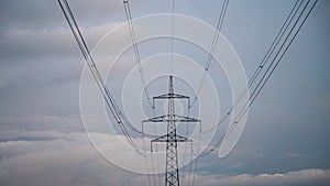 Electrical tower under a sky