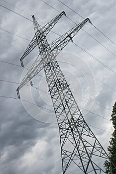 Electrical towers next to schwandorf