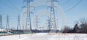 Electrical towers in winter