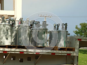 Electrical Transformers Arrive at Staging Area