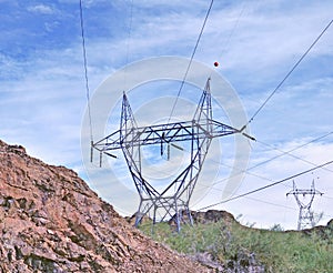 Electrical transmission Towers Near Parker Dam