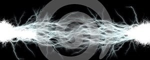 Electrical turbulence white on black background photo