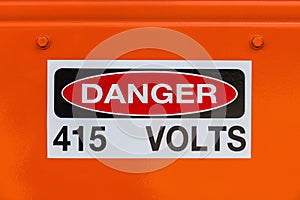 Electrical voltage existing danger sign