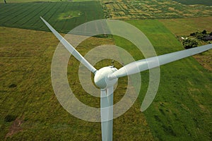 Electrical wind generator station near the blue sea in Liepaja photo