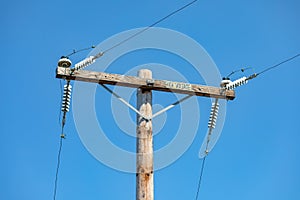 Electrical Wire Pylone and blue sky