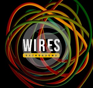 Electrical wires of different colors. Vector illustrtation