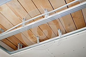 Electrical wiring installed in the ceiling