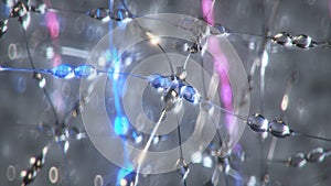 Electrically excitable nerve cells 3D render