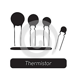 Thermistor icon set on white background. NTC Thermistor Resistor sign. flat style. photo