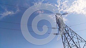 The electriccity metal stucture with clear bluesky cloud landmark