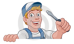 Electrician Cartoon Handyman Plumber Mechanic