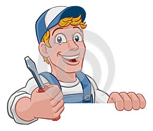 Electrician Cartoon Handyman Plumber Mechanic