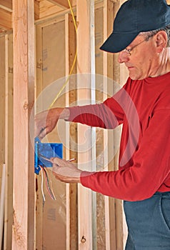 Electrician connecting wires