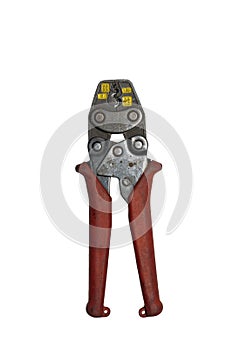 Electrician crimper pliers, isolated with clipping path.