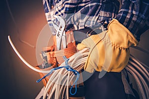 Electrician with Electric Cable