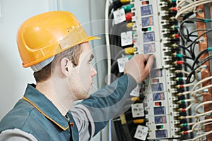 Electrician engineer worker