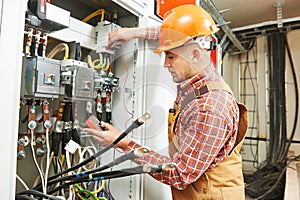 Electrician engineer worker