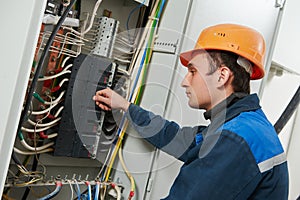 Electrician engineer worker