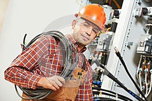 Electrician engineer worker