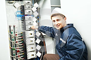 Electrician engineer worker