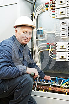 Electrician engineer worker