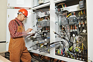 Electrician engineer worker