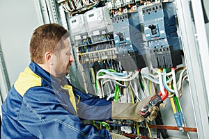 Electrician engineer worker