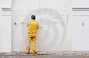 Electrician fixing electrical wiring