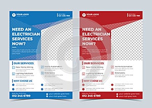 electrician flyer. Electrician and Electrical Company Flyer  Home Appliance Repair Service Flyer