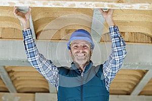 electrician man worker looking at camera