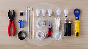 The electrician's tool set. AI generated