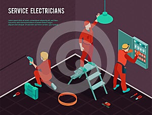 Electrician Service Isometric Image
