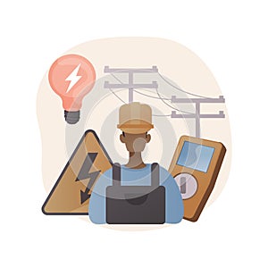 Electrician services abstract concept vector illustration.