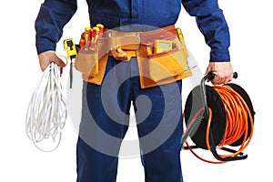 Electrician with special tools