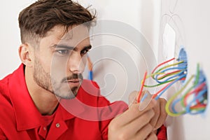 Electrician technician with socket