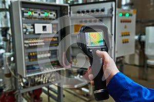 Thermal imaging inspection of electrical equipment photo
