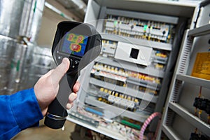 Thermal imaging inspection of electrical equipment photo