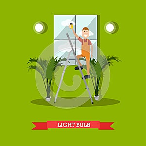 Electrician vector illustration in flat style