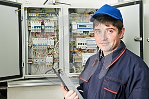 Electrician at work