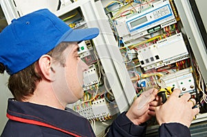 Electrician at work