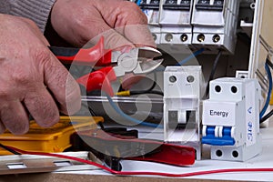 Electrician at work