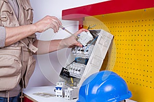 Electrician at work