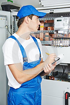 Electrician worker inspector